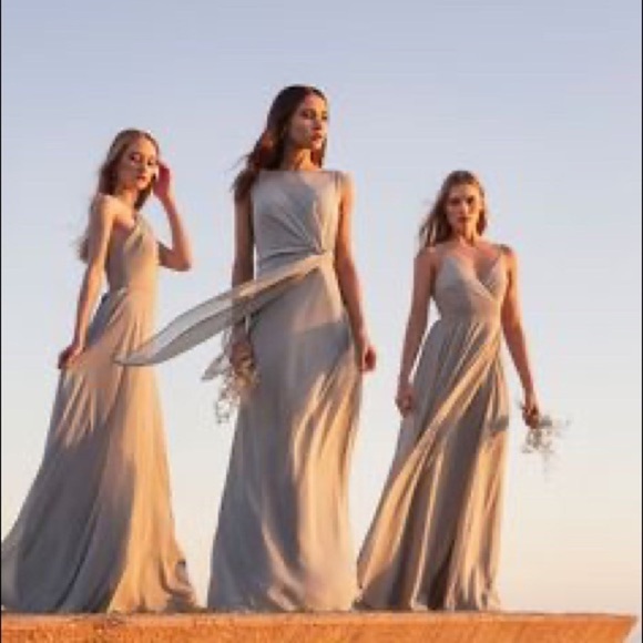 Jenny Yoo / NWT Paltrow Gown soft blush chiffon - Picture 4 of 6